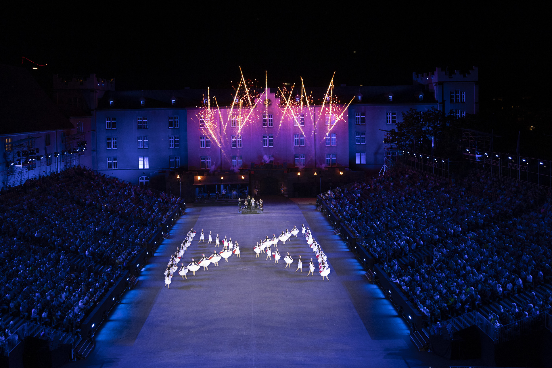 Die Canadiana Celtic Highland Dancers in Formation in der Kaserne Basel 2023