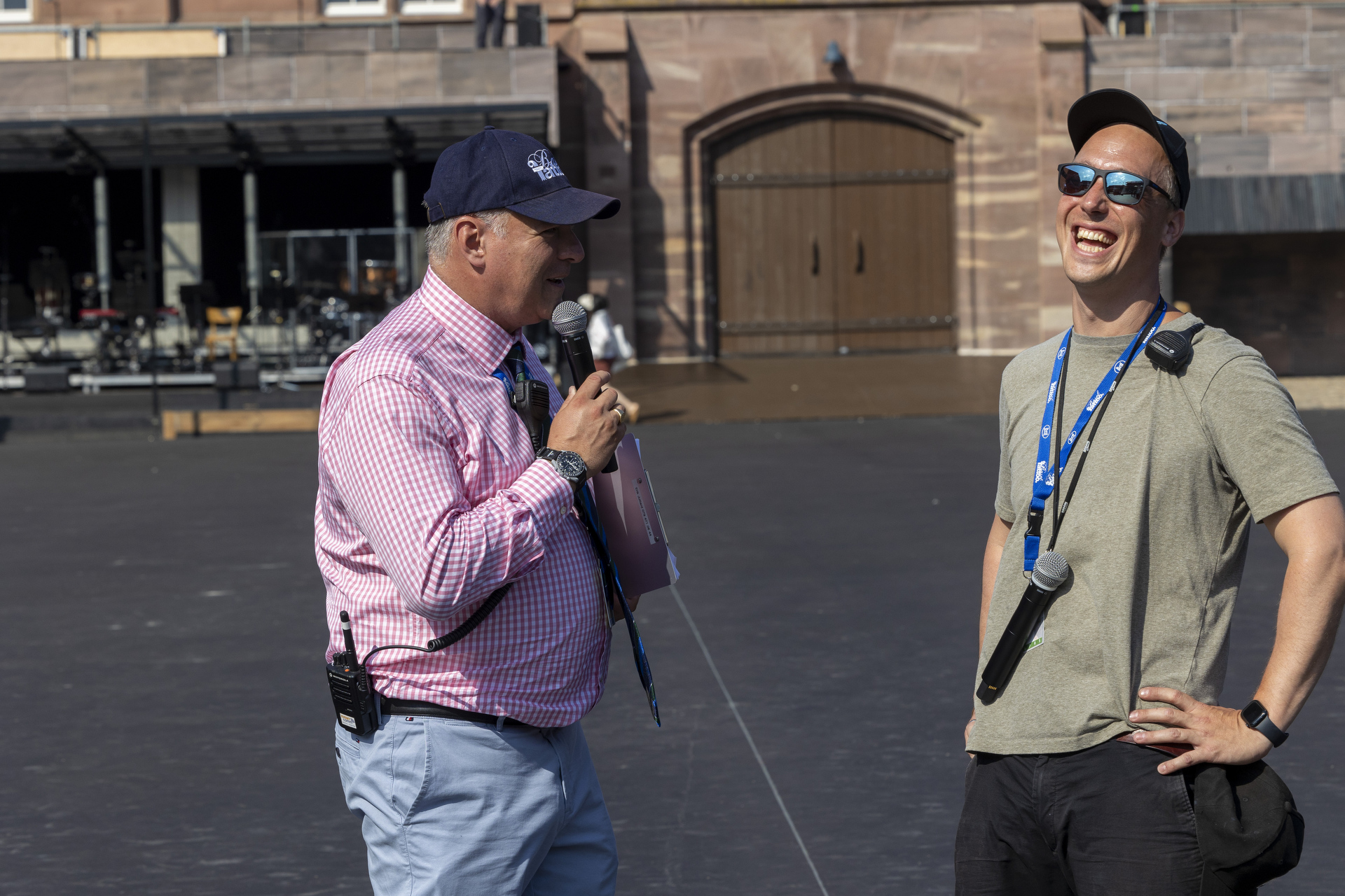 Der Präsident Erik Julliard während einer Probe ind er Kaserne Basel für das Basel Tattoo 2023